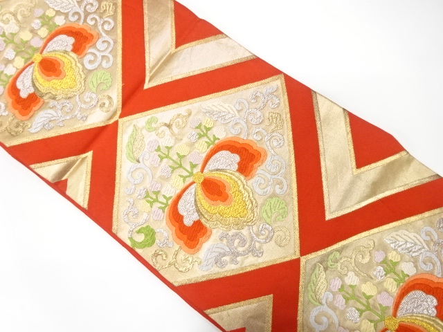 アンティーク　菱に桐模様織り出し袋帯（材料）